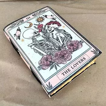 Особенный подарок на День святого Валентина. Ежедневник, блокнот, альбом для эскизов ручной работы из кожи с винтажным видом, с деккельными страницами. Эстетичный, ностальгический подарок для нее. 7 x 5 in