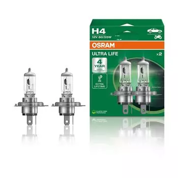 OSRAM 64193ULT H4 60/55W Ultra Life High Efficiency Halogen Bulb