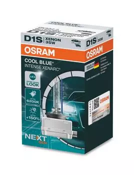 Osram XENARC Cool Blue Intense D1S, на 150% ярче, до 6200 К, ксеноновая лампа головного света, светодиодный вид, (1 лампа), Белый,