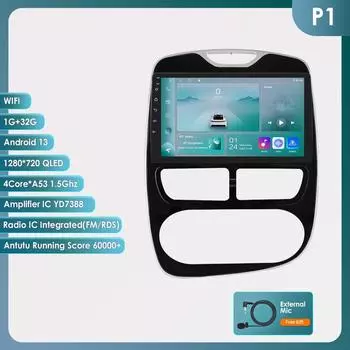 OSSURET 10,1 Android 13 Автомагнитола GPS Стерео для Renault Clio 2012 - 2016 мультимедийный плеер 4G DSP Carplay 2din Интеллектуальный экран автомагнитолы Fm P1 4Core 1G 32G