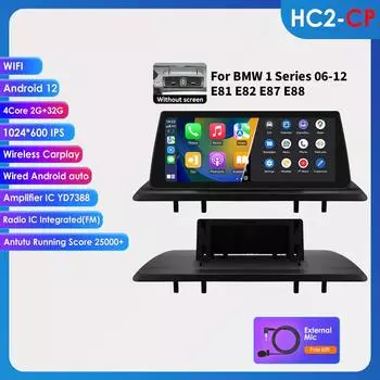 OSSURET 10,25-дюймовая автомобильная интеллектуальная система 2 Din Wireless Carplay Android Auto для BMW 1 серии 06-12 E81 E82 E87 E88 без экрана GPS стерео RDS HC2 2G 32G