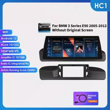 OSSURET 10,25-дюймовая автомобильная магнитола для BMW 3 серии E90(2005-2012) Без оригинального экрана(Только левостороннее вождение)с поддержкой Carplay Intelligent Android Auto HC1 1G 32G