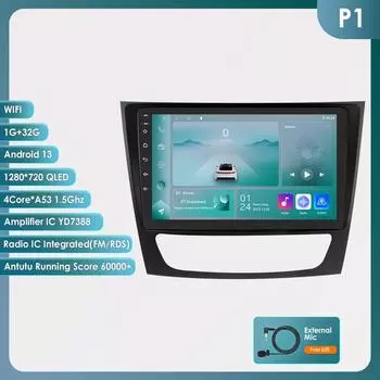 OSSURET 7862 Android Car Radio для Mercedes Benz W211 E200 E220 E300 E350 E240 E270 E280 W219 Автомобильные стереоплееры CarPlay 2 Din Интеллектуальный экран RDS P1 4Core 1G 32G
