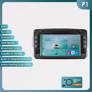 OSSURET 7-дюймовая интеллектуальная система искусственного интеллекта, беспроводная CarPlay Android, автомагнитола для Mercedes Benz CLK W209 W203 W463 W208, 4G, автомобильный мультимедиа, GPS, 2din, автомагнитола P1 4Core 1G 32G