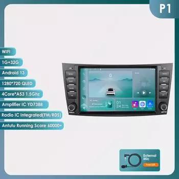 OSSURET 8 для Mercedes Benz E-class W211 E200 E220 E300 E350 E240 E270 E280 W219 с поддержкой автомобильного радио, беспроводной интеллектуальный DVR, Carplay, Android Auto P1 4Core 1G 32G