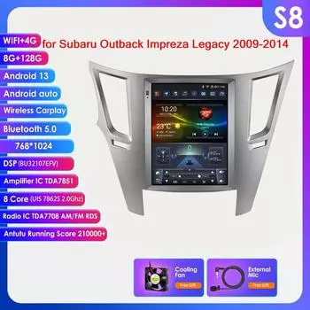 OSSURET 9,7 Android 13 беспроводной Carplay для Subaru Outback Impreza Legacy 2009-2014 GPS стерео автомобильный радиоприемник интеллектуальный мультимедийный плеер 4G BT 2 Din S8 8Core 8G 128G