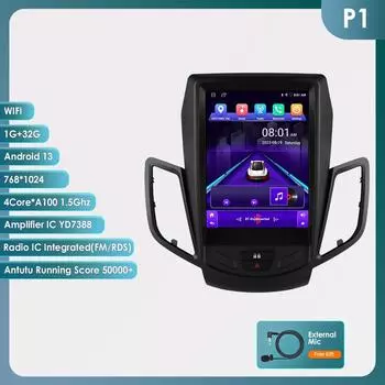 OSSURET 9,7-дюймовый экран QLED 2din Android автомобильный радиоприемник мультимедиа видеоплеер для Ford Fiesta 2009 - 2017 GPS Navi Carplay Auto 4G LTE RDS AI Bluetooth P1 4Core 1G 32G