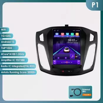 Ossuret Android Автомагнитола для Ford Mondeo 4 Galaxy 2006 - 2010 Мультимедийная Стерео 9.7 дюймов Carplay Android 7862 Головное устройство Интеллектуальный Экран RDS FM DVR P1 4Core 1G 32G