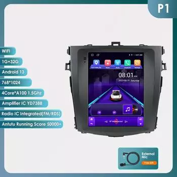 OSSURET Android Car Radio для Toyota Corolla E140 2006 - 2013 Мультимедиа 9,7-дюймовый вертикальный экран Carplay Android Auto Intelligent Player Nav GPS RDS P1 4Core 1G 32G