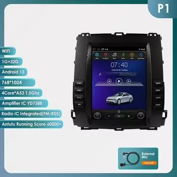OSSURET Android Car Radio для Toyota Land Cruiser Prado 120 2002-2009 Lexus GX470 Мультимедиа Вертикальный Экран Carplay Интеллектуальный Android Auto Player P1 4Core 1G 32G