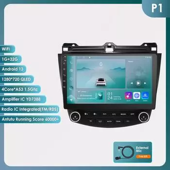 OSSURET Беспроводной Carplay Android 13 UIS7862S 2din автомобильный радиоприемник мультимедийный плеер для Honda Accord 7 2003-2007 4G навигация GPS BT SWC RDS Bluetooth DVR P1 4Core 1G 32G