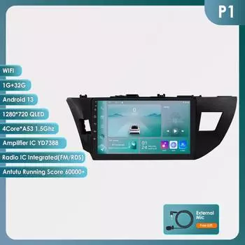 OSSURET Carplay 4G-LTE 2Din для Toyota Corolla 2014 2015 2016 Android Автомагнитола Радио Мультимедийный Видеоплеер Навигация GPS Интеллектуальное Головное Устройство P1 4Core 1G 32G