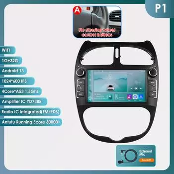 OSSURET Интеллектуальный 7862 Android Автомагнитола для Peugeot 206 206CC 206SW 2000 -2008 Автомобильная стереосистема Мультимедиа Аудио Беспроводной Carplay 7-дюймовый головной блок A P1 4Core 1G 32G