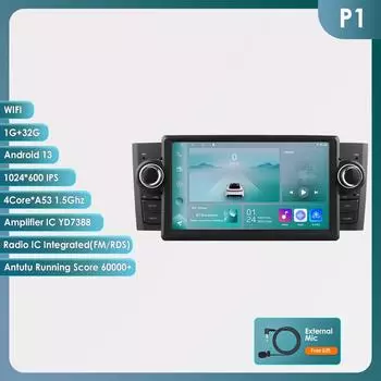 OSSURET Навигационный головной блок Carplay 4G WIFI Интеллектуальный 7862 2din RDS Android Автомагнитола для Fiat Grande Punto Linea Авторадио Мультимедийный видеоплеер GPS P1 4Core 1G 32G