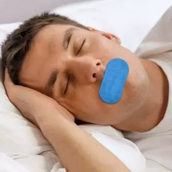 Остановить храп Антихраповая лента для рта Носовое дыхание Улучшенный сон Наклейки для закрытого рта Домашнее использование синий
