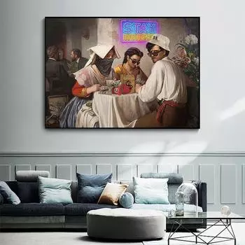 Оставайтесь голодными, холст, постер и принты, креативная настенная живопись, деньги, доллар, современный дом, гостиная 21cm30cm NoFrame