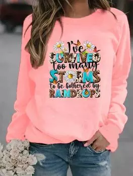 Оставайтесь модными и чувствуйте себя комфортно этой зимой с толстовкой с круглым вырезом для женщин, украшенной множеством модных узоров S