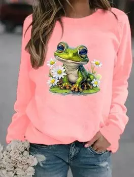 Оставайтесь в тепле и моде этой зимой с женской толстовкой с круглым вырезом, украшенной множеством стильных узоров S