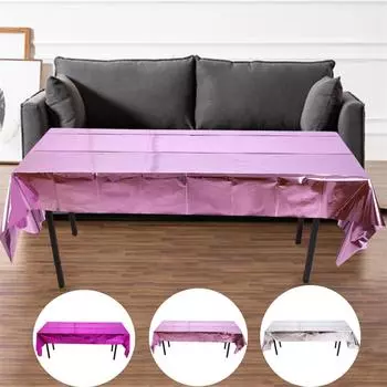 Оставляемая скатерть Рождественская вечеринка Украшение Скатерть из фольги серебряный