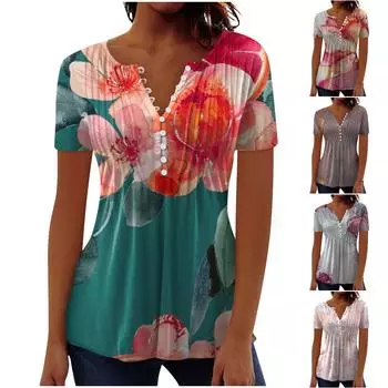 (Острая курица)Женская кружевная футболка с v-образным вырезом и коротким рукавом, модный пуловер в рубчик