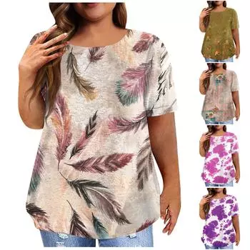 (Острая курица)Женская рубашка с коротким рукавом, круглый вырез, футболка больших размеров, повседневные топы с принтом