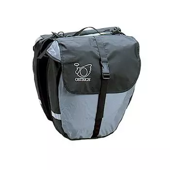 Ostrich Pannier Bag [P-115] Gray Left and Right Set серый