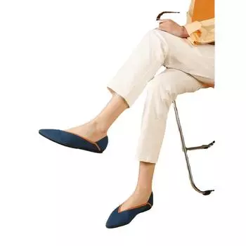 Остроконечные балетки 2024 г., женские трикотажные удобные повседневные туфли на плоской подошве с мелким леопардовым принтом, женские мокасины Zapatos Zapatos De Mujer 34 чёрный