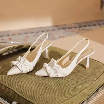 Остроконечные туфли на высоком каблуке женские на шпильке с летним Баотоу с пустыми босоножками. 34