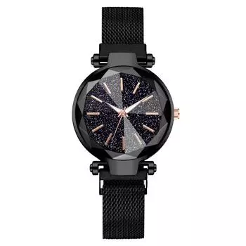 Остроконечный ромбовидный циферблат со звездным небом, женские часы, женские часы с ленивым железным магнитом красный