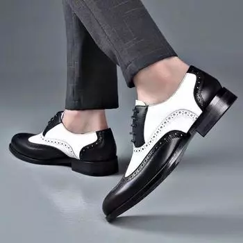 Остроносые мужские кожаные туфли-броги на плоской подошве, деловые, повседневные, из натуральной кожи, формальные, роскошные, распродажа, классика, оригинал на ПУ 38