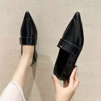 Остроносые туфли на плоской подошве, женские лоферы, летняя повседневная обувь для ходьбы, дизайнерские сандалии 2024 года, брендовое платье, ретро-женщина, Zapatillas 35 чёрный