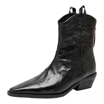 Остроносые женские ковбойские сапоги в стиле вестерн, модные ботильоны-челси без застежек, осенние женские туфли на толстом каблуке в стиле ретро 35 коричневый