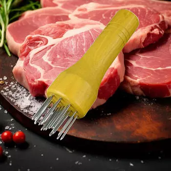 Острые булавки для размягчения мяса с деревянной ручкой, кухонный инструмент для приготовления пищи, для размягчения маринада индейки