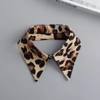 Острые лацканы с леопардовым принтом, небольшой воротник-стойка, универсальный, поддельный воротник, подходящие поддельные рукава, декоративный поддельный воротник рубашки