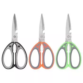 Острые ножницы из нержавеющей стали толщиной 2,5 мм, корейские зажимы для барбекю, PP TPR, многофункциональные кухонные ножницы для мяса, рыбы синий