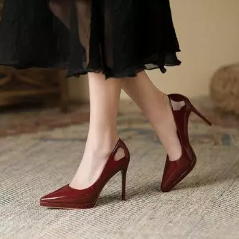 Острые тонкие каблуки высокие каблуки женские сексуальные темпераментные водонепроницаемые туфли для стола женские не устающие ноги однотонные супер высокие каблуки 34