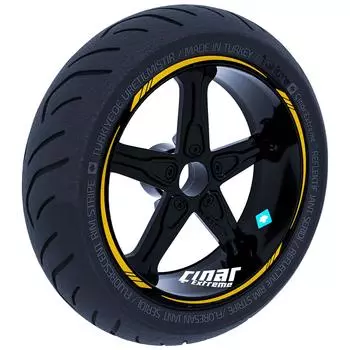 Острый дизайн, позолоченный золотой внутренний внешний обод, набор обода, ленты, полосы, наклейки, наклейка CinarExtreme