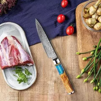 Острый многоцелевой кухонный нож из дамасской стали, нож для нарезки и очистки овощей, поварской нож, нож для хлеба, кухонный нож, топор для мяса