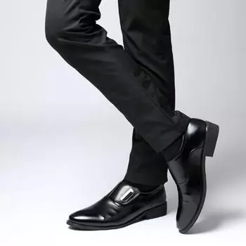 Острый носок кожаная повседневная мужская официальная обувь деловая социальная обувь мужская 39 обувь высокое качество мода стиль тренд черный 38
