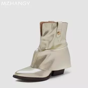 Острый носок женские кожаные зимние ботильоны женские дизайнерские модные элегантные ботинки челси женские 2025 тренд новые зимние удобные ботинки женские 35 чёрный