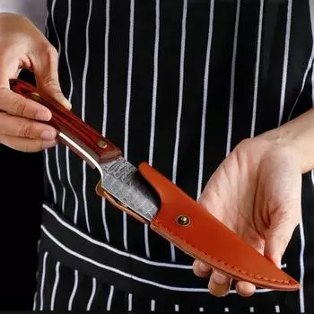 Острый нож для рыбы с фиксированным лезвием, универсальный нож с набором ножей, цветная деревянная ручка, устойчивый к коррозии нож, для барбекю