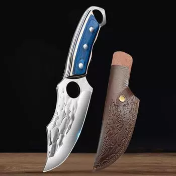 Острый нож-тесак с кованым лезвием для разделки мяса, фруктов, рыбы, курицы, кухонные ножи для поваров и барбекю with cover