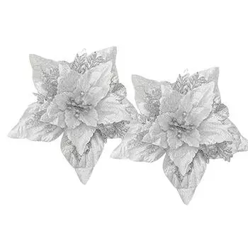 Острый пластиковый трехмерный имитационный цветок с цветочным обрамлением, аксессуар для рождественской елки 1pack красный