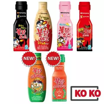 Острый соус Булдак Samyang, 6 вкусов Extremely Spicy, 200g