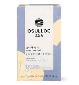 Osulloc Чай с медом и грушей 20 пакетиков – корейский травяной чай для расслабления и комфорта горла 1 box (20 Tea Bags)