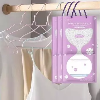 Осушающий мешок, устойчивый к плесени и влаге, осушитель, бытовой подвесной гигроскопичный мешок для дома и шкафа 1 pc фиолетовый