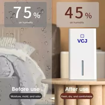 Осушитель воздуха, бесшумный поглотитель влаги, машина с резервуаром для воды 1100 мл, домашний осушитель воздуха для ванной комнаты, подвала, осушитель воздуха для помещений EU Plug белый