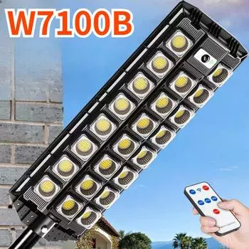 Освещение 400 м солнечная лампа уличный датчик движения солнечный светодиодный светильник супер яркий настенный светильник с дистанционным управлением садовый уличный фонарь W7100B-3
