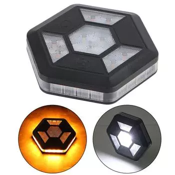 Освещение багажника на крыше с магнитной адсорбцией, вращающееся на 360°, сигнальная лампа COB, автомобильный свет, ночная желтая белая мигающая лампа, автомобильная аварийная зарядка через USB Black