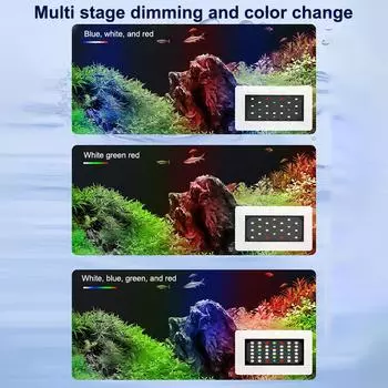 Освещение для аквариума Светодиодное освещение для аквариума с травой Высокая яркость Водорослевая лампа Ландшафтный аквариум Регулируемая яркость Освещение Лампа